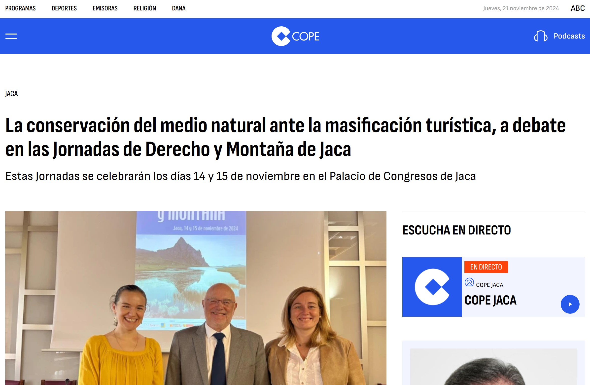 La conservación del medio natural ante la masificación turística, a debate en las Jornadas de Derecho y Montaña de Jaca