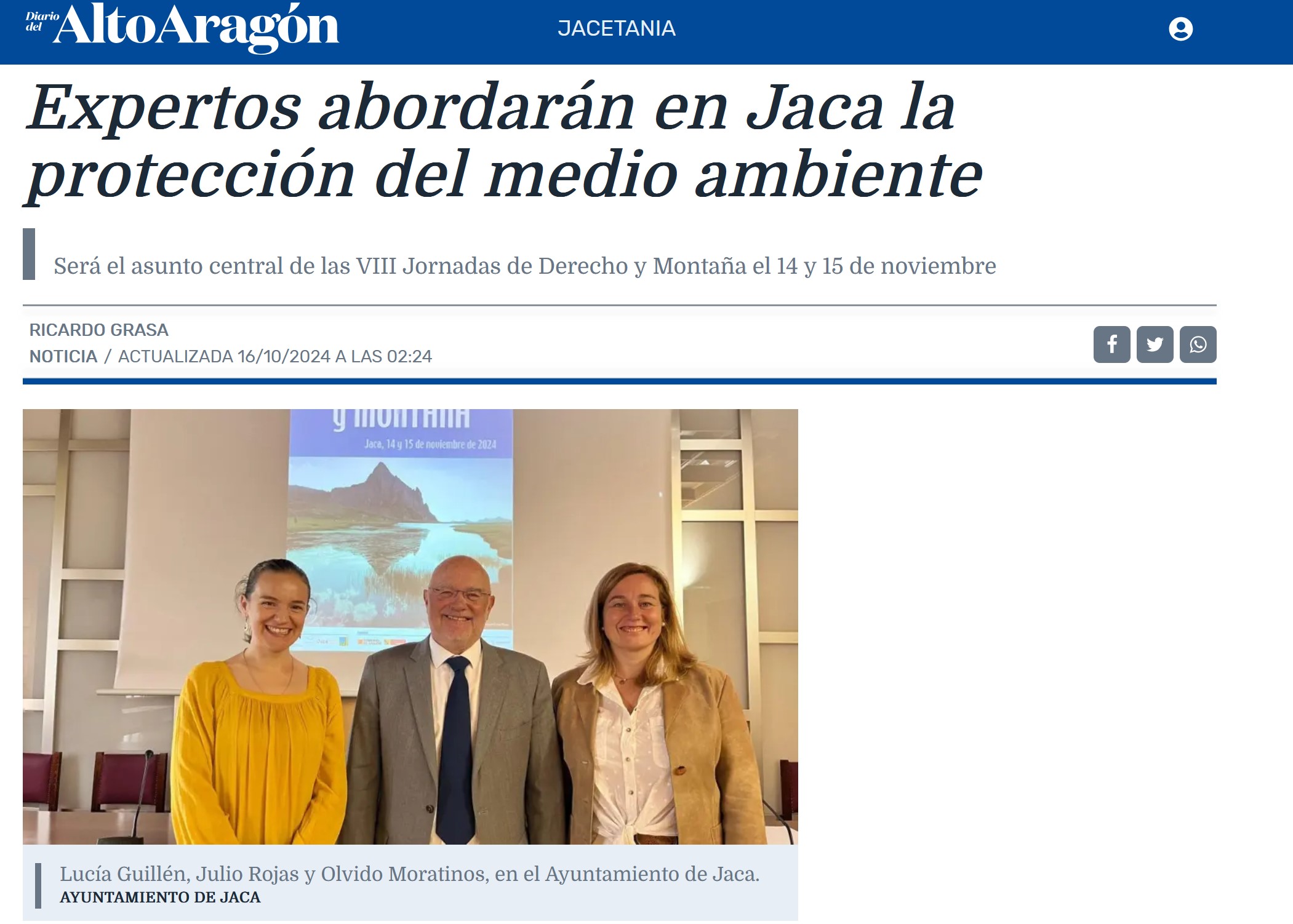 Expertos abordarán en Jaca la protección del medio ambiente