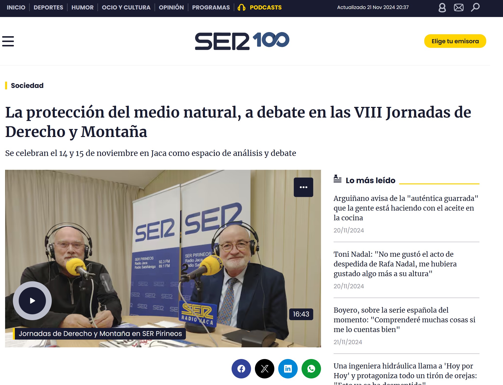 La protección del medio natural, a debate en las VIII Jornadas de Derecho y Montaña